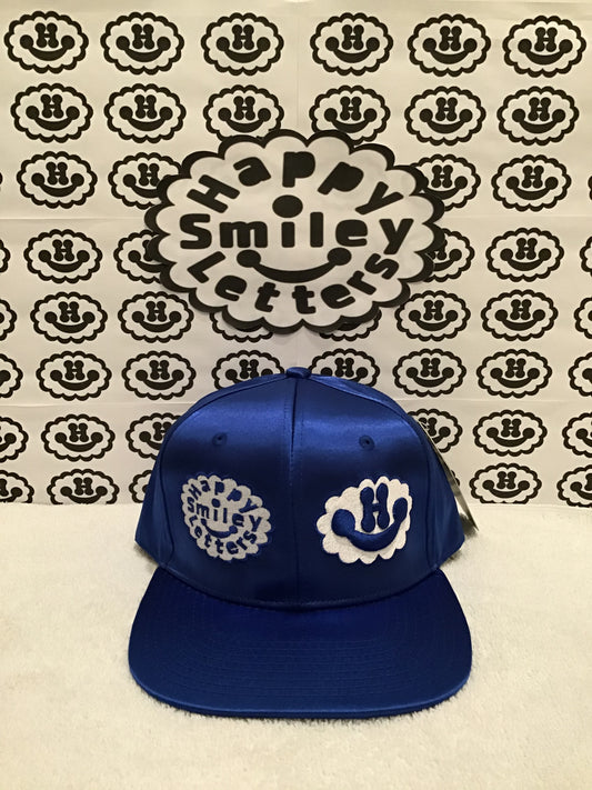Faux Silk Snapback Cap - Royal Blue
