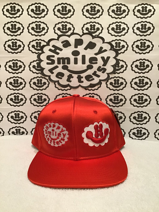 Faux Silk snapback Cap - Red