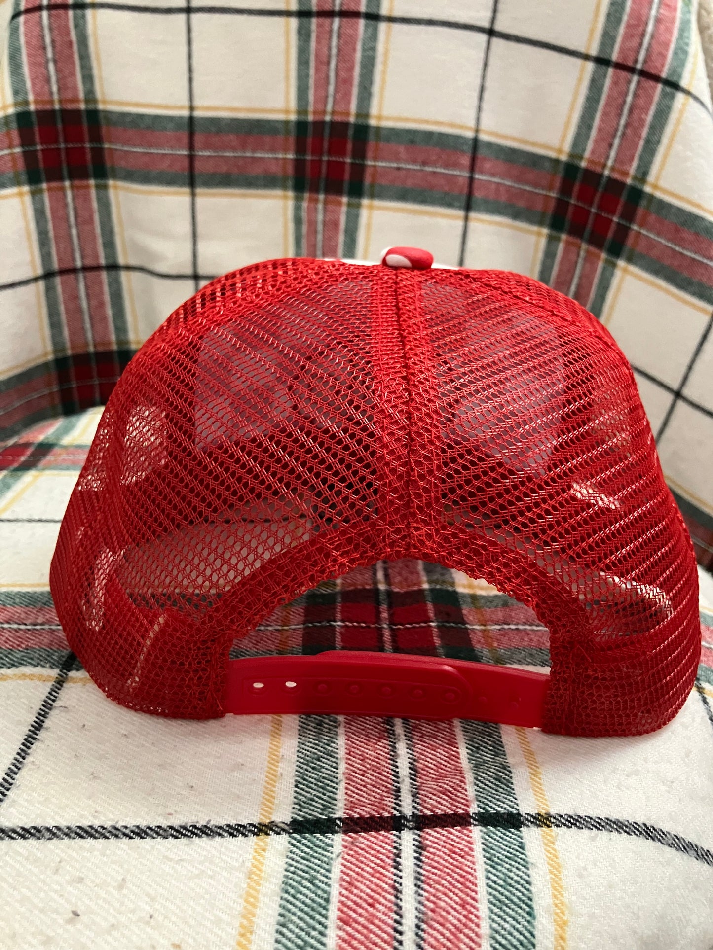 Red & White Checkered Mesh Trucker SnapBack hat