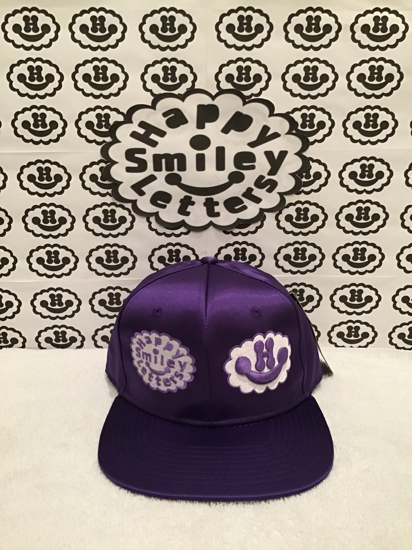 Faux Silk Snapback Cap - Purple
