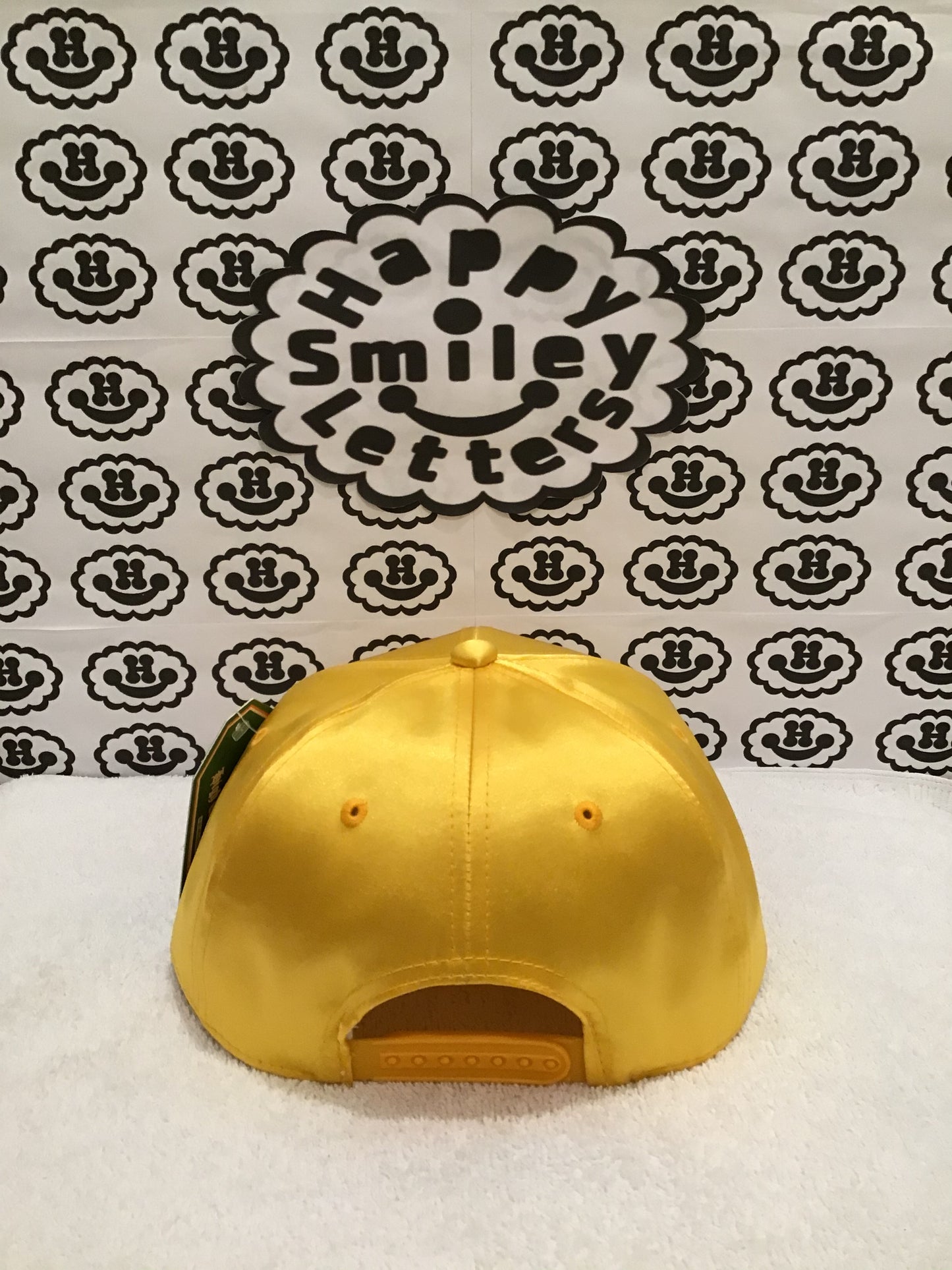 Faux Silk Snapback Cap - Yellow