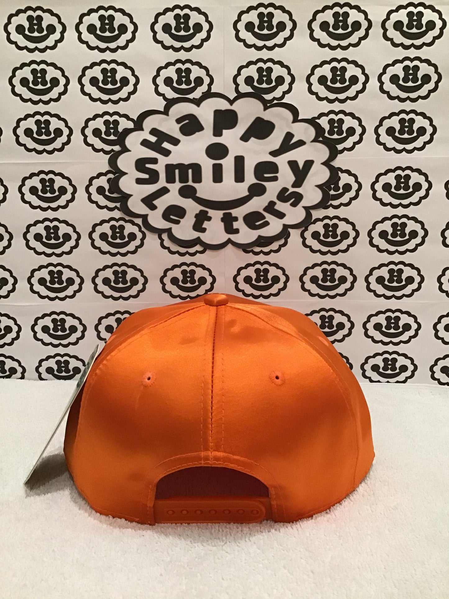 Faux Silk Snapback Cap - Orange